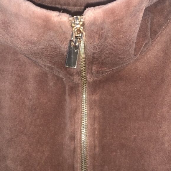 Onque Casuals Brown Quarter-Zip Pullover Jacket XL Soft Velour Blend Long Sleeve - Picture 2 of 9